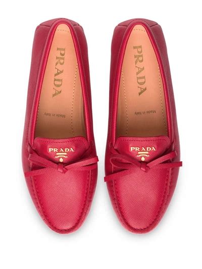 prada leather slide loafers|prada bow detail loafers.